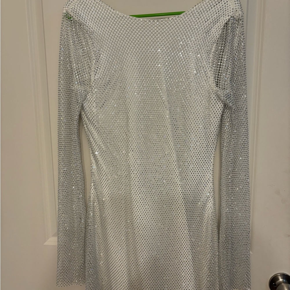 Elegant Silver Sequin Dress
